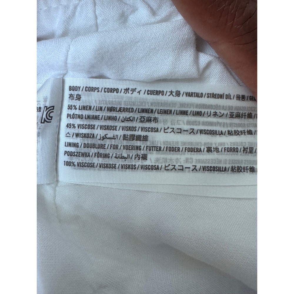 Abercrombie & Fitch White Linen Blend Wrap Front Skort Large High Rise Casual - Picture 3 of 6